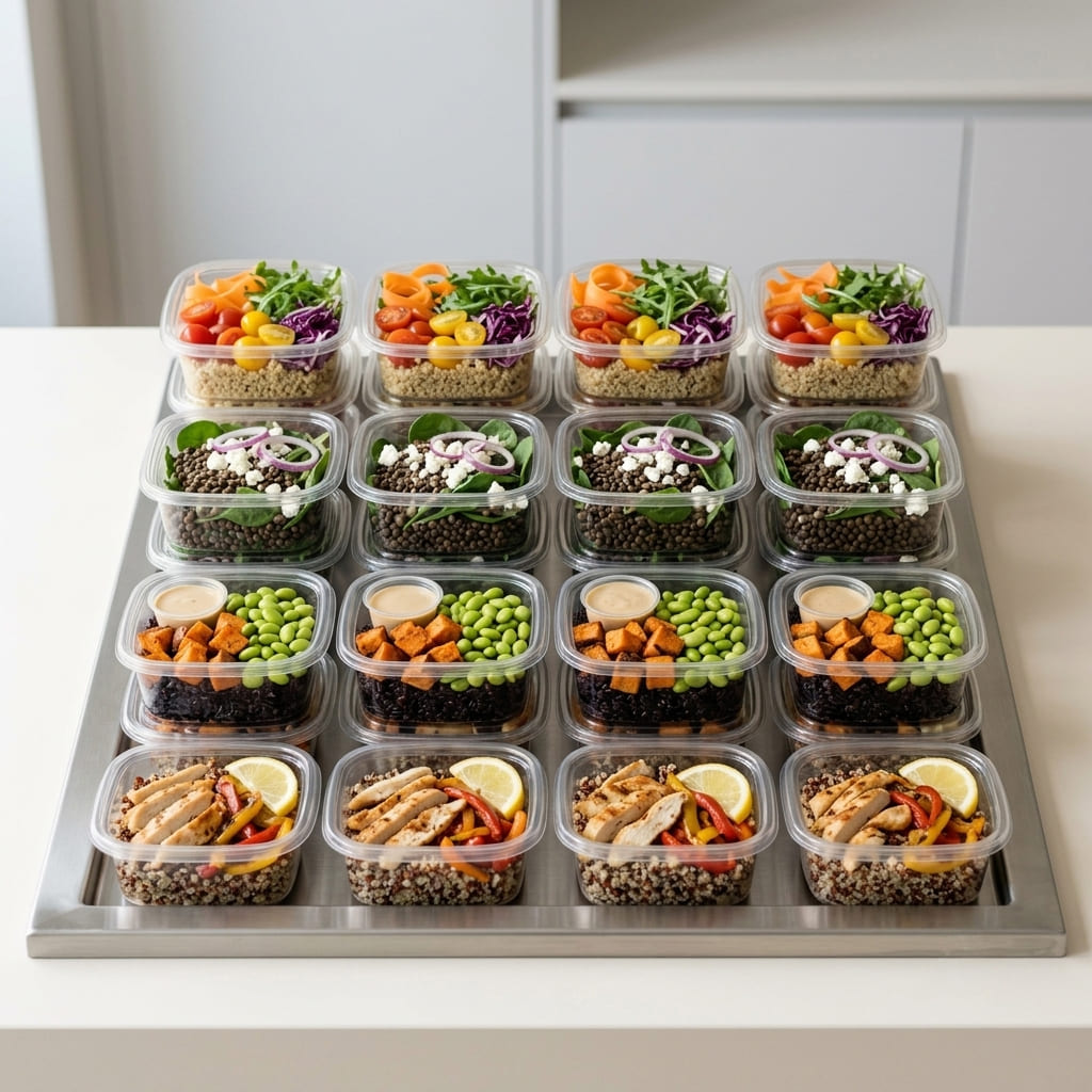 Dagens sallader packade i disken